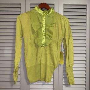 NWT Long Sleeve, Button up Sweater W/Ruffles S